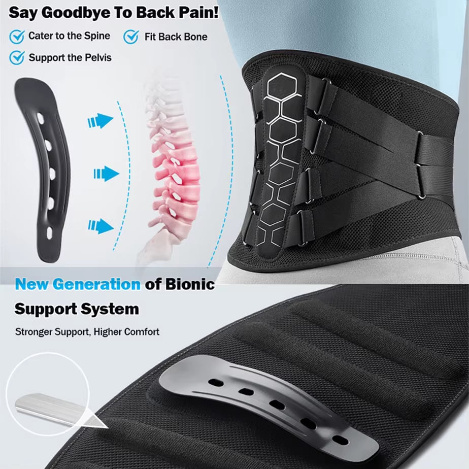 Back Brace for Lower Back Pain Relief with Pulley System,Lumbar Support Belt for Men & Women with Lumbar Pad, Ergonomic Design