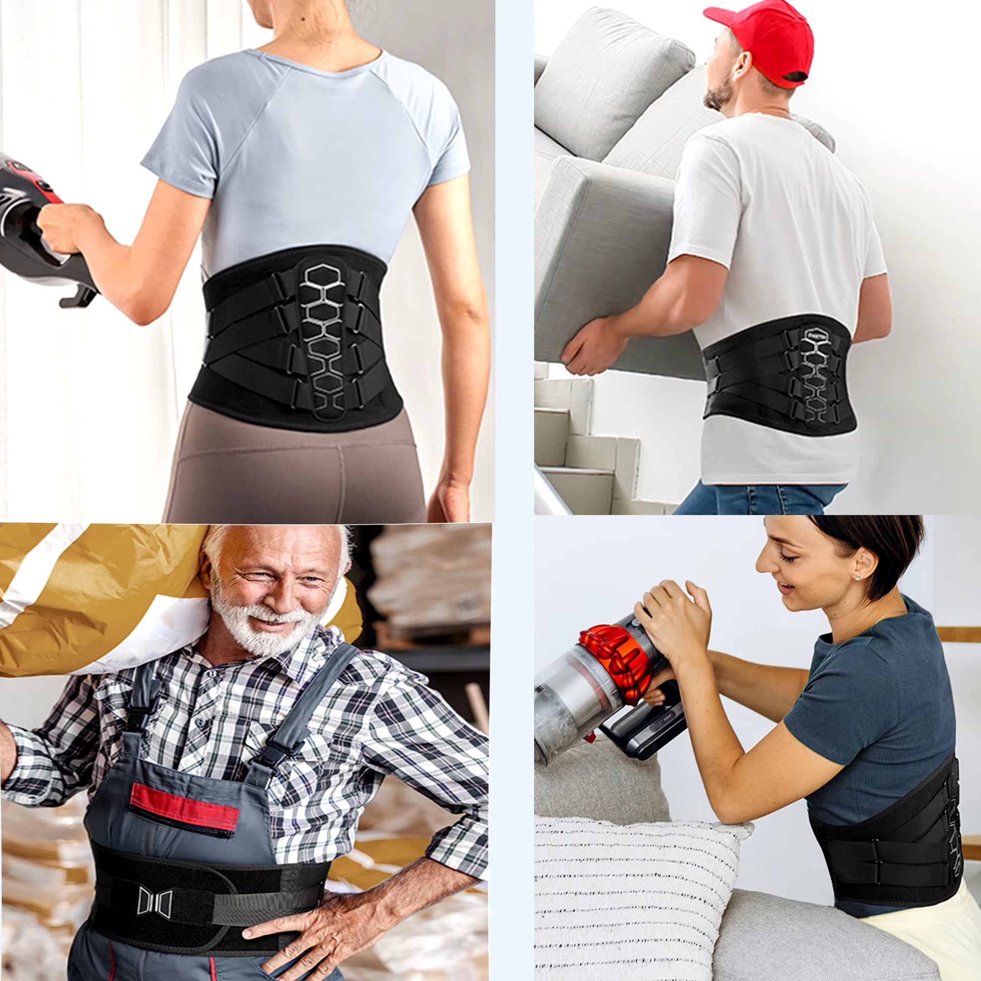 Back Brace for Lower Back Pain Relief with Pulley System,Lumbar Support Belt for Men & Women with Lumbar Pad, Ergonomic Design